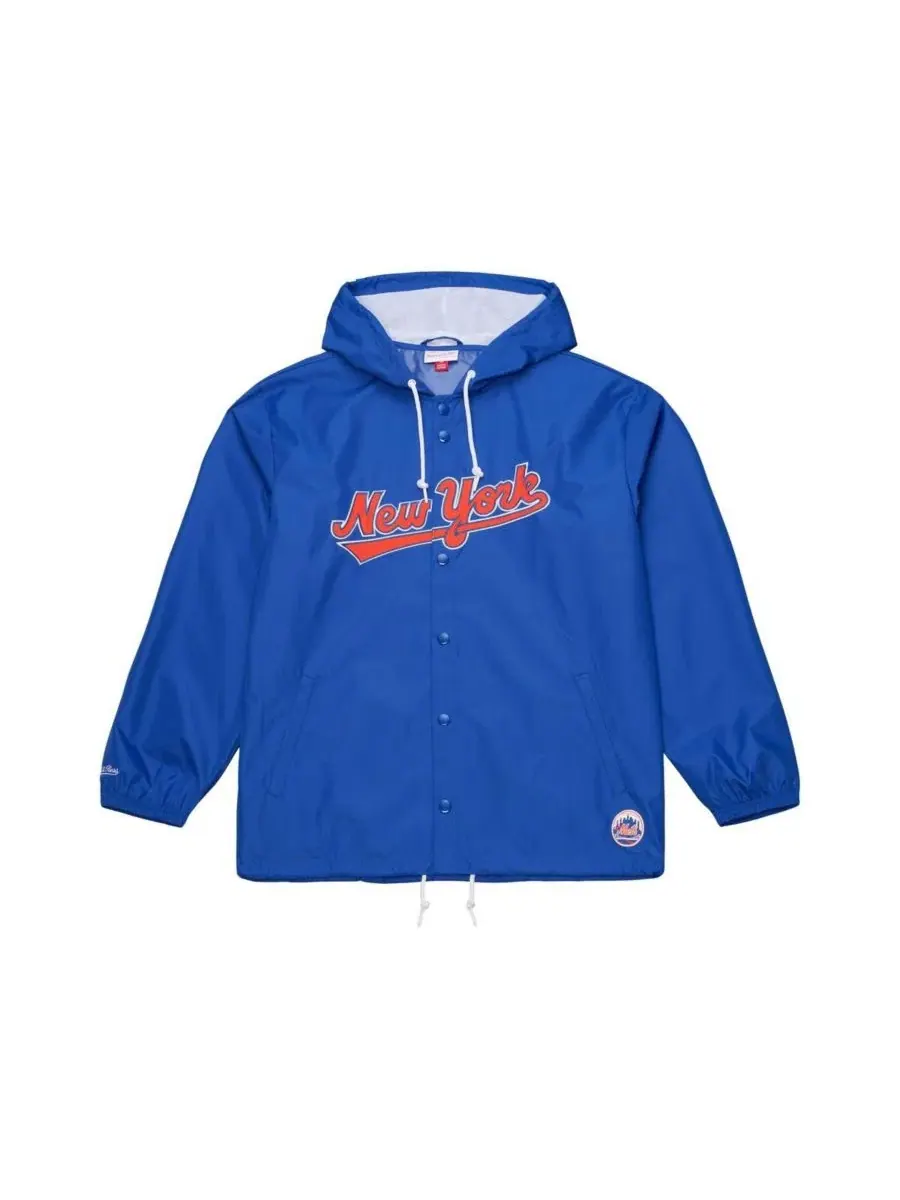 Куртка-бомбер с капюшоном New York Mets Mitchell & Ness — изображение 1 из 4, королевский