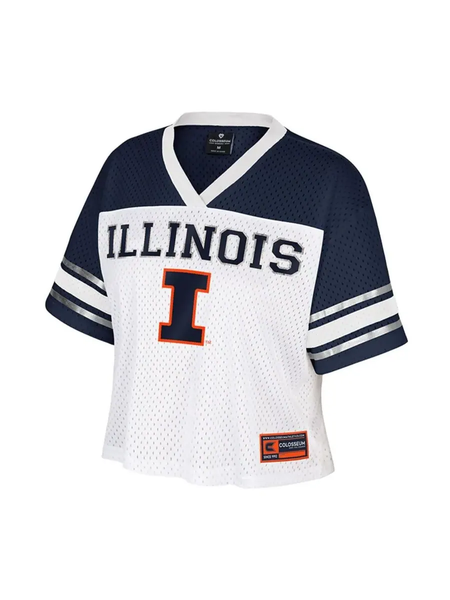 Colosseum Женская белая укороченная футболка с символикой команды Illinois Fighting Illini Treasure — изображение 2 из 3