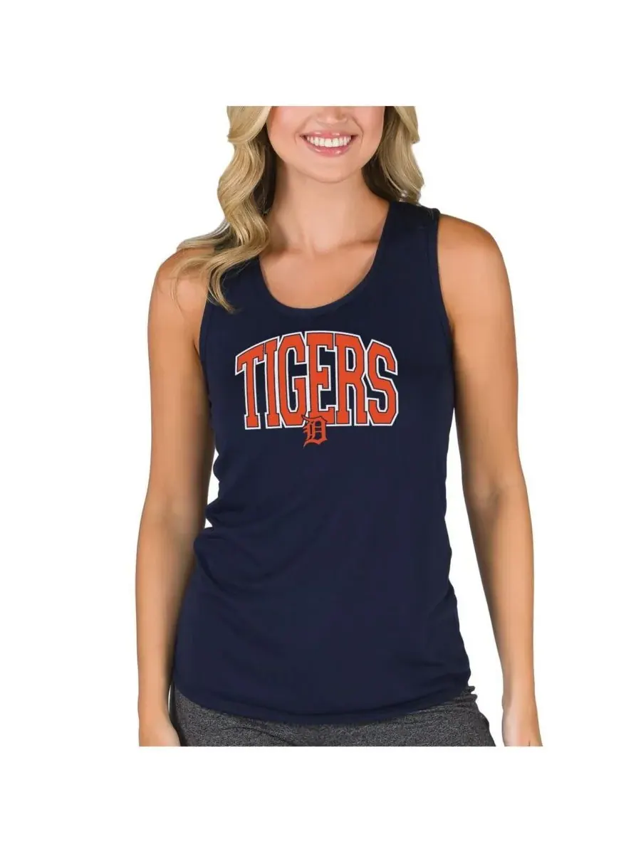 Concepts Sport Женская темно-синяя майка-борцовка Detroit Tigers Marathon