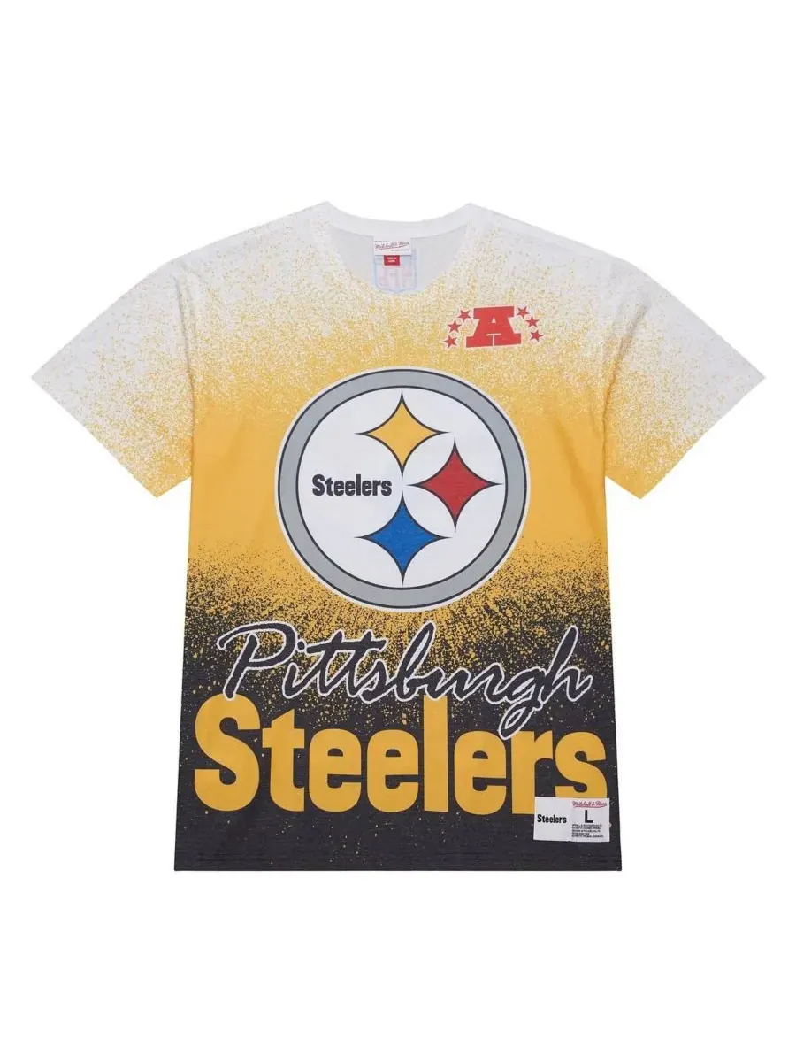 Mitchell & Ness Мужская белая футболка с винтажным логотипом команды Pittsburgh Steelers Team Burst — изображение 2 из 3