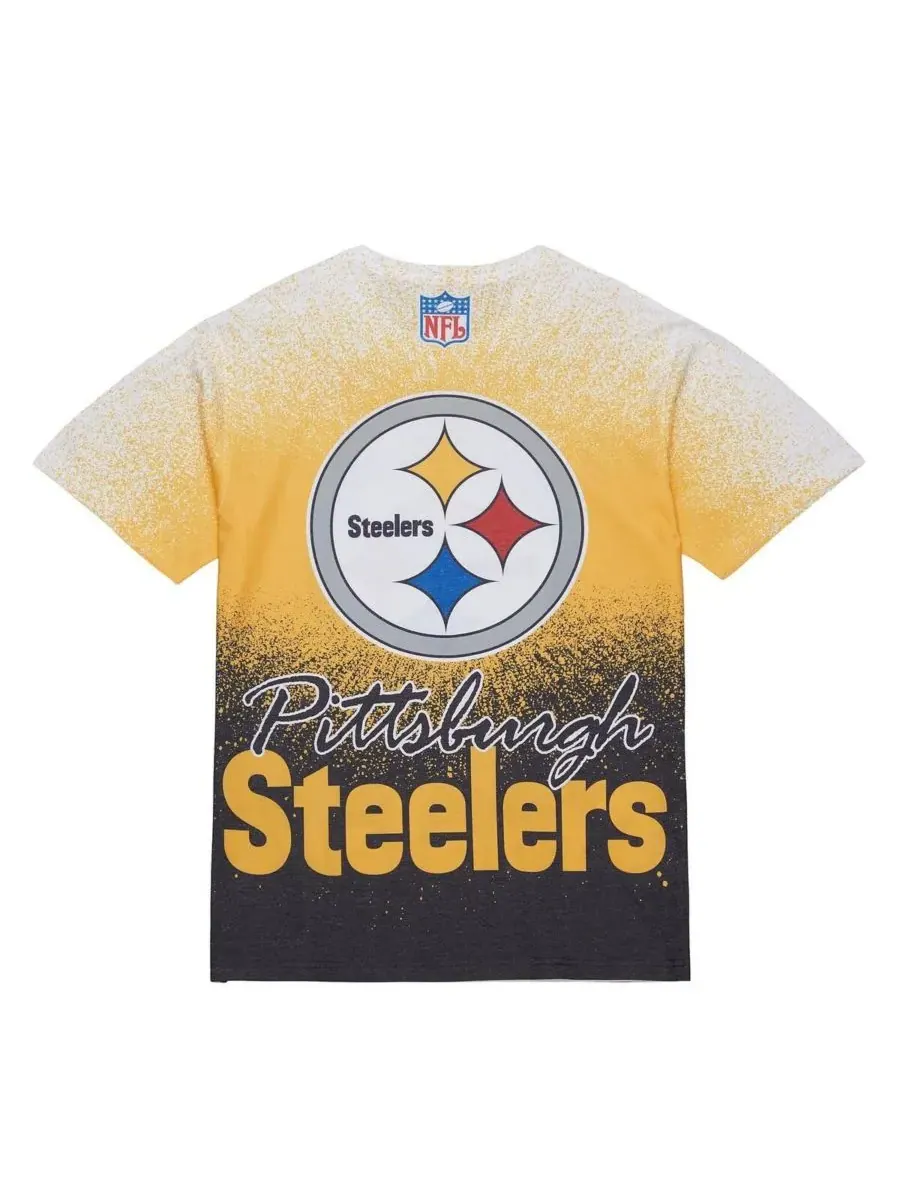 Mitchell & Ness Мужская белая футболка с винтажным логотипом команды Pittsburgh Steelers Team Burst — изображение 3 из 3