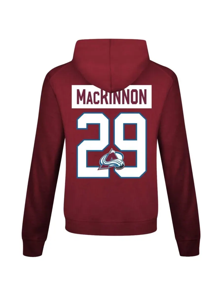 Лонгслив-худи с капюшоном и длинным рукавом с принтом Nathan MacKinnon LevelWear — изображение 3 из 3, бордовый