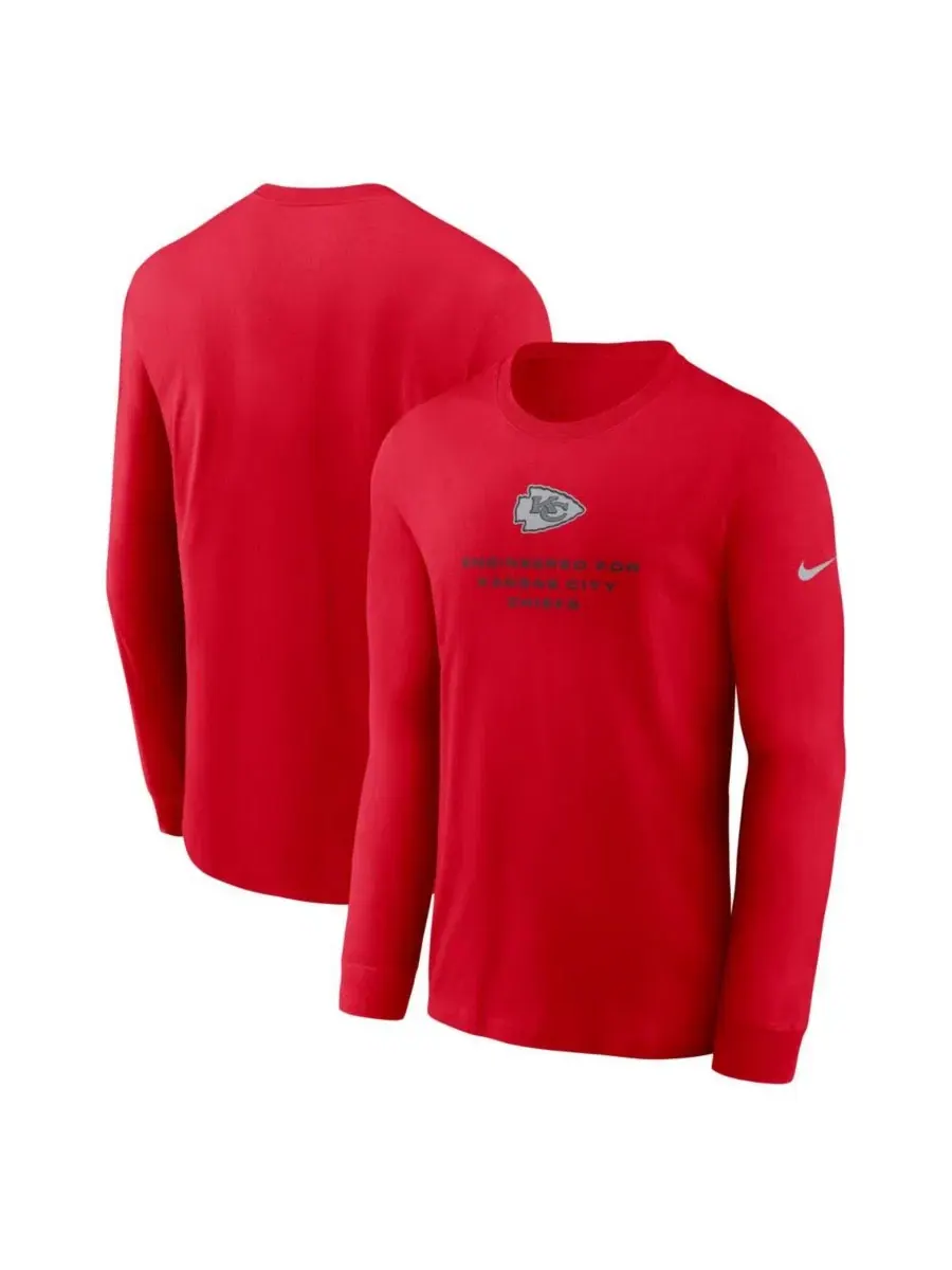 Футболка с длинным рукавом Nike Kansas City Chiefs Sideline Bold Arch Star Dri-FIT — изображение 1 из 3, красный