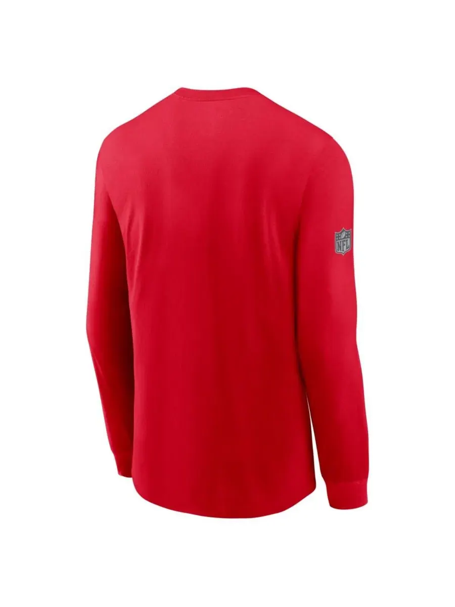 Футболка с длинным рукавом Nike Kansas City Chiefs Sideline Bold Arch Star Dri-FIT — изображение 2 из 3, красный