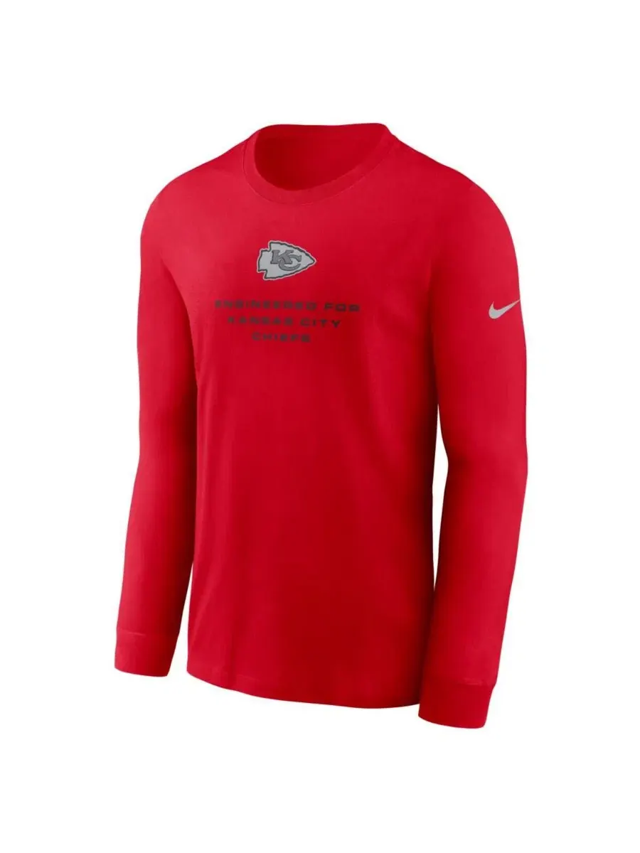 Футболка с длинным рукавом Nike Kansas City Chiefs Sideline Bold Arch Star Dri-FIT — изображение 3 из 3, красный