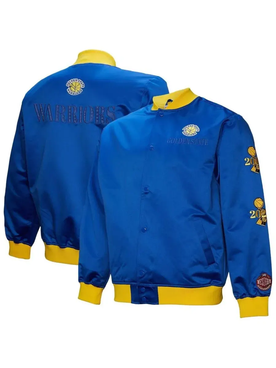 Куртка легкая сатиновая с принтом Golden State Warriors Hardwood Classics Team OG 3.0 Mitchell & — изображение 1 из 5