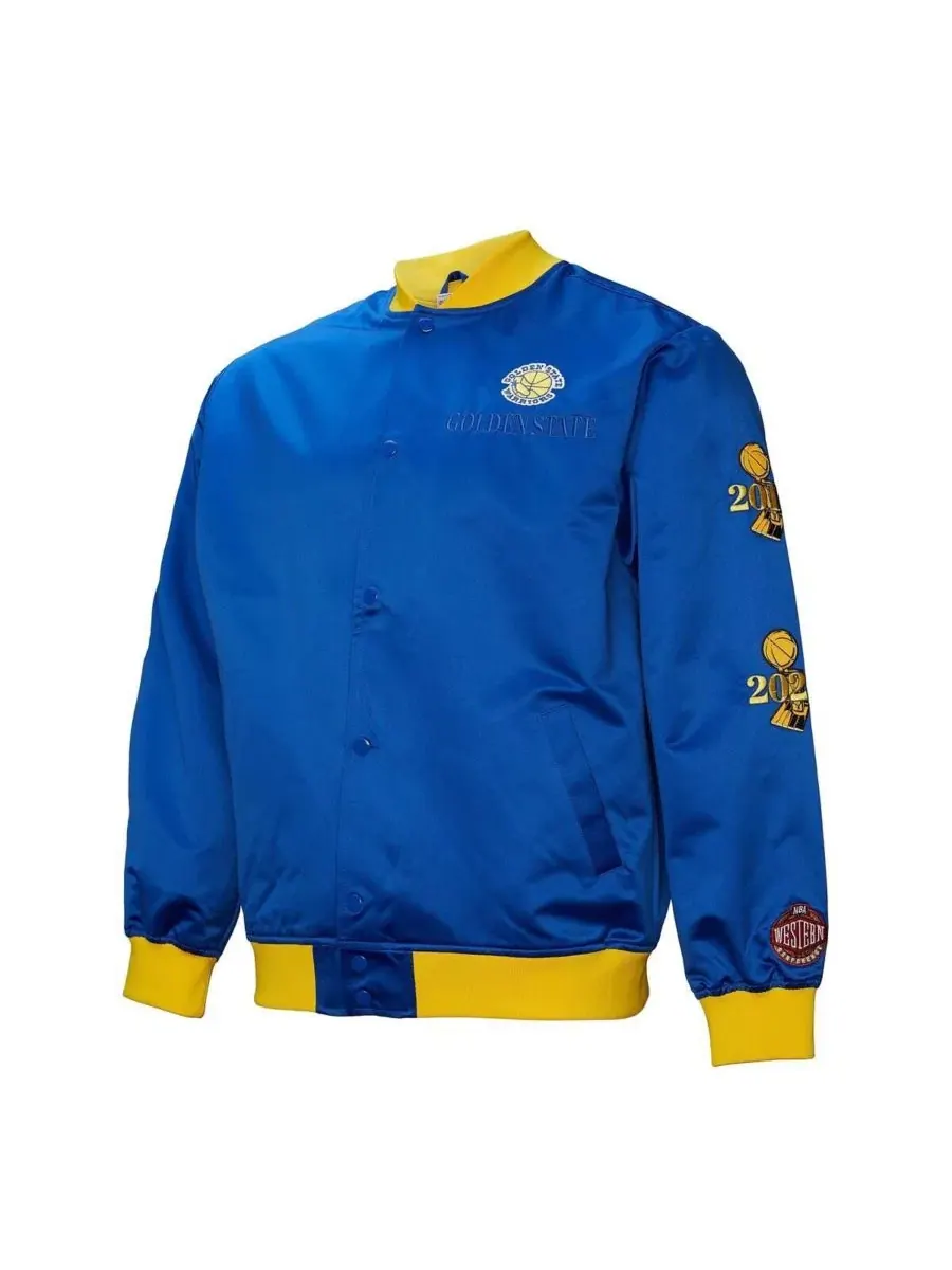 Куртка легкая сатиновая с принтом Golden State Warriors Hardwood Classics Team OG 3.0 Mitchell & — изображение 2 из 5