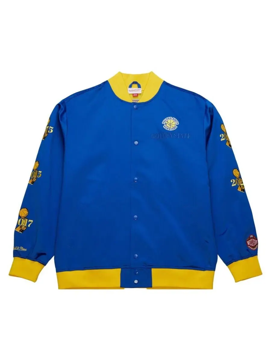 Куртка легкая сатиновая с принтом Golden State Warriors Hardwood Classics Team OG 3.0 Mitchell & — изображение 4 из 5