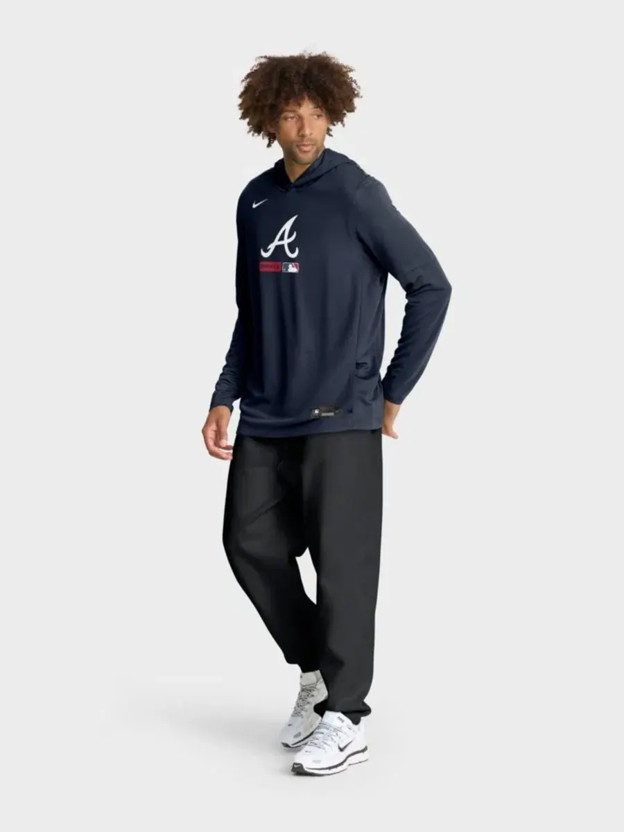 Футболка-худи Nike Atlanta Braves Authentic Collection Dri-FIT с длинным рукавом и съемными рукавами — изображение 4 из 4