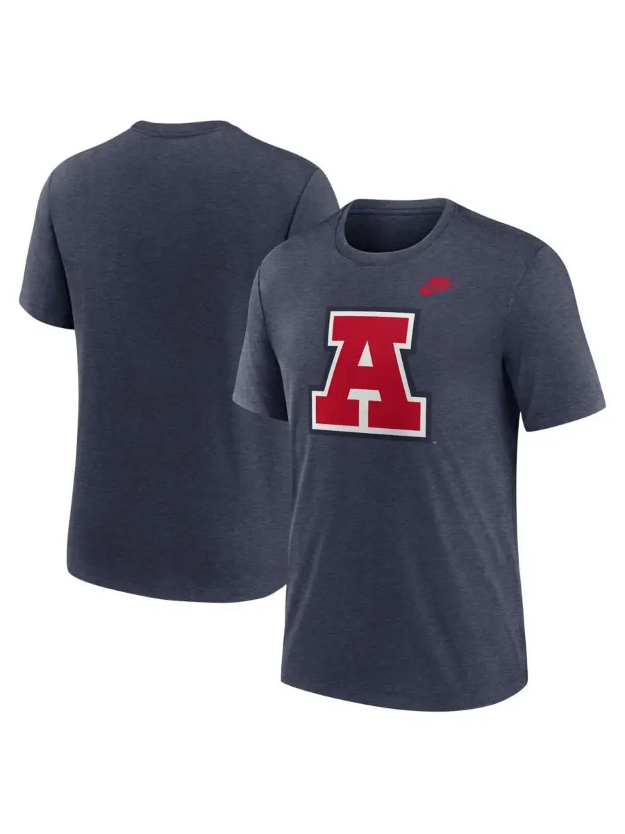 Nike Мужская футболка Arizona Wildcats Blitz Legacy Primary Tri-Blend цвета «темно-синий меланж» — изображение 1 из 3