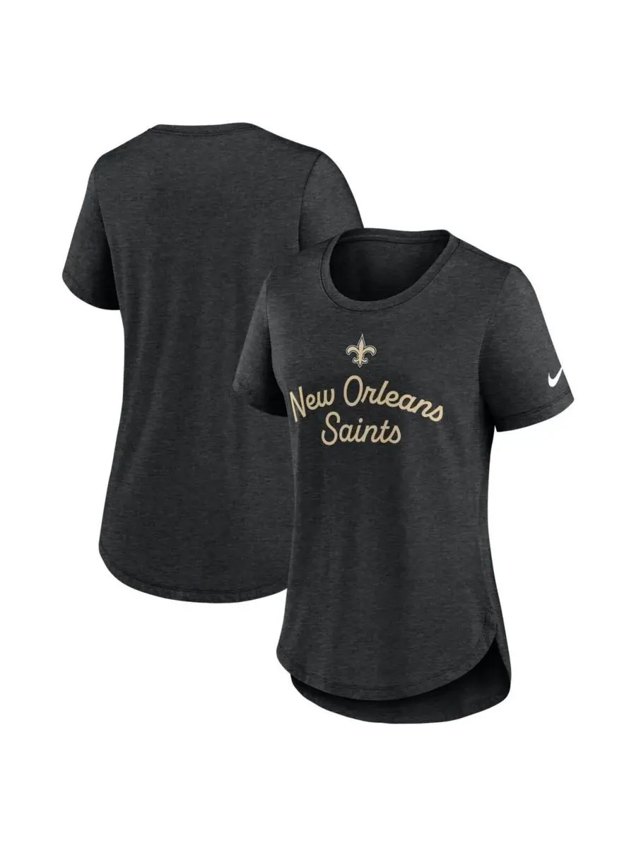 Nike Женская черная футболка New Orleans Saints Script Tri-Blend — изображение 1 из 3, черный