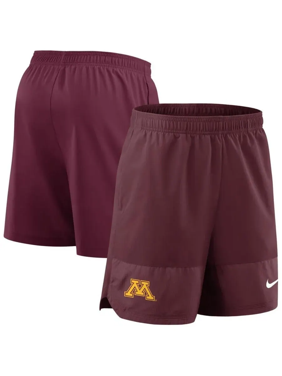 Nike Мужские шорты бордового цвета с символикой команды Minnesota Golden Gophers 2025 для игры на — изображение 1 из 3
