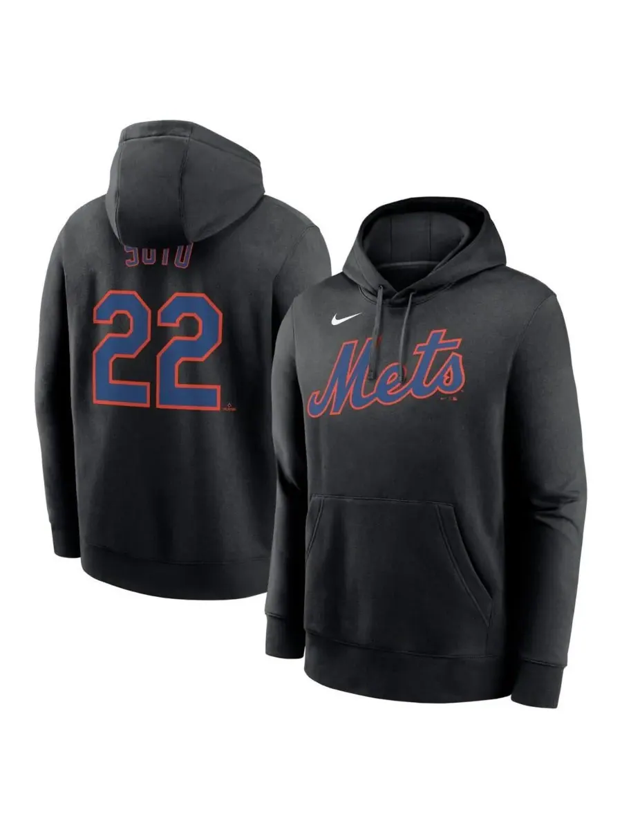 Nike Мужская черная флисовая толстовка с капюшоном Juan Soto New York Mets с именем и номером игрока — изображение 1 из 3