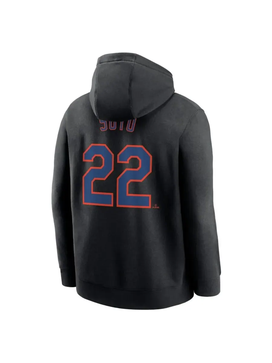 Nike Мужская черная флисовая толстовка с капюшоном Juan Soto New York Mets с именем и номером игрока — изображение 3 из 3