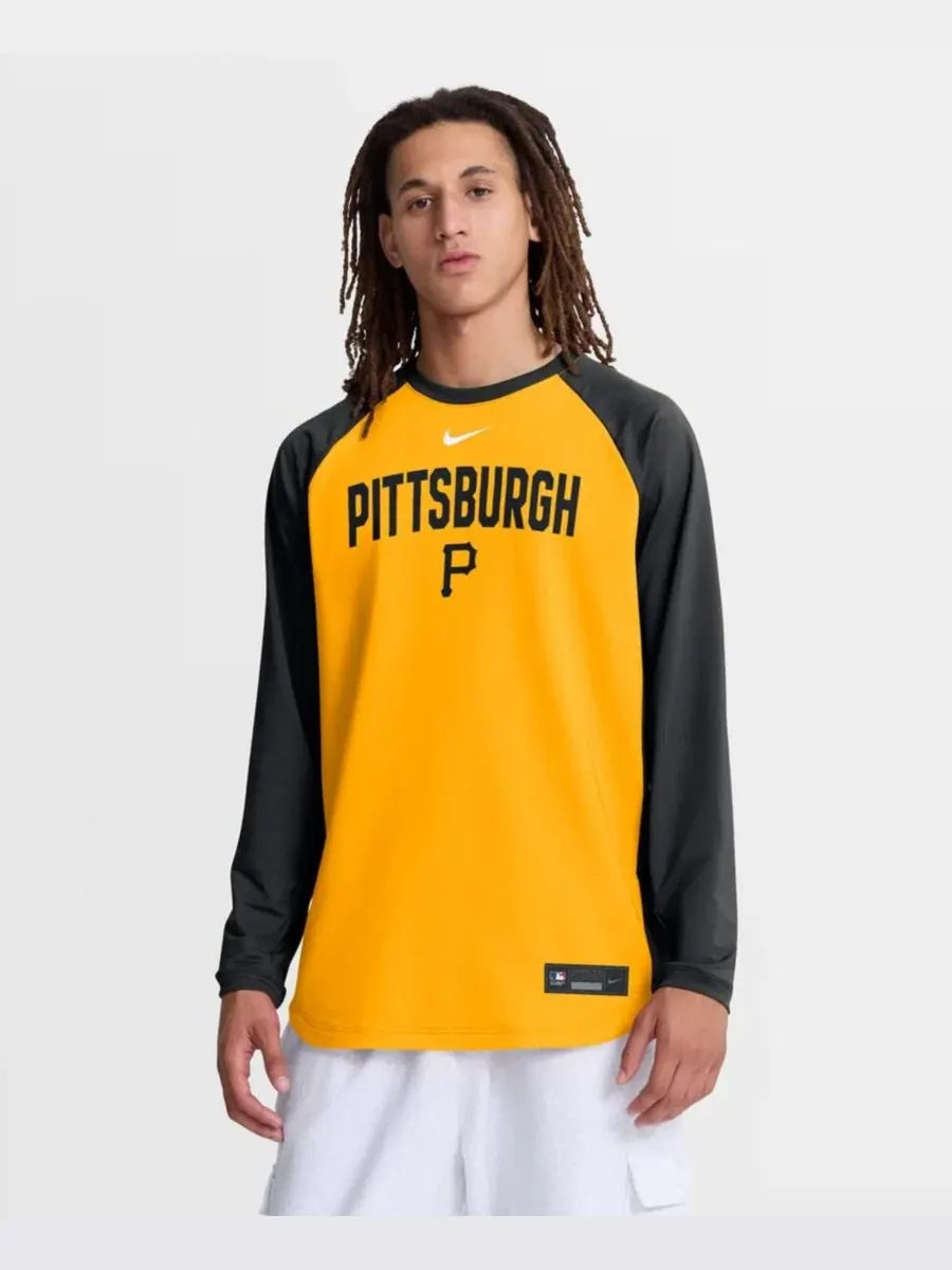 Свитшот с регланом Dri-FIT Pittsburgh Pirates Authentic Collection Nike — изображение 1 из 5, золото