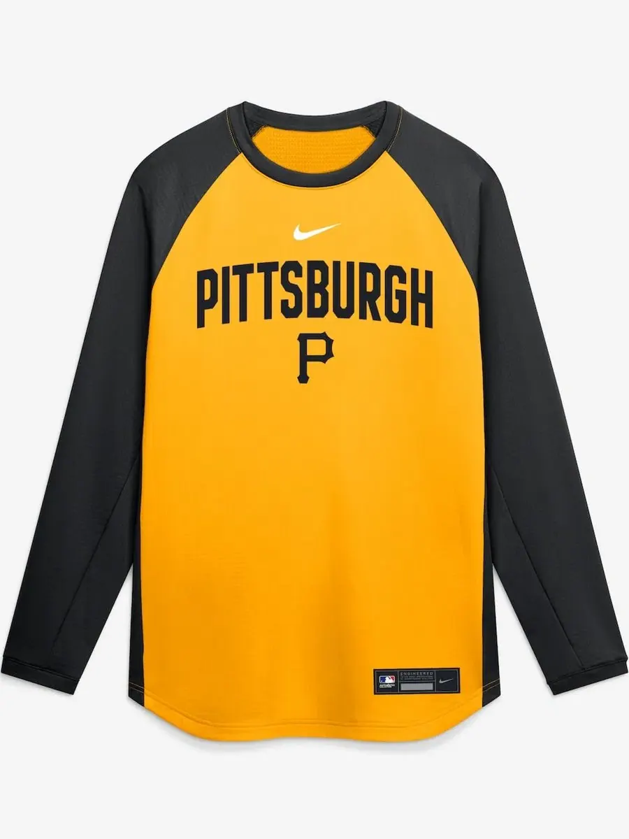 Свитшот с регланом Dri-FIT Pittsburgh Pirates Authentic Collection Nike — изображение 2 из 5, золото