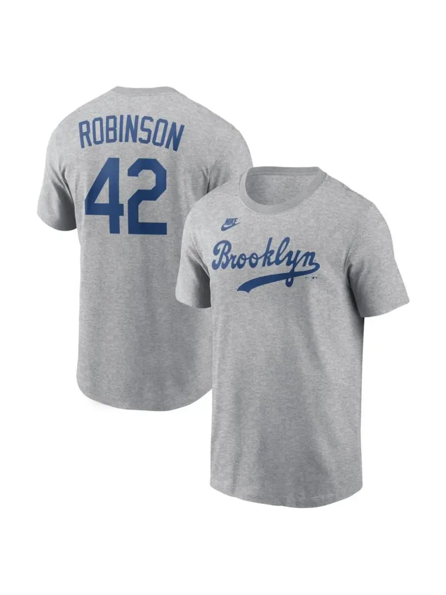 Футболка с длинным рукавом с принтом Jackie Robinson Brooklyn Dodgers Nike — изображение 1 из 3, серый