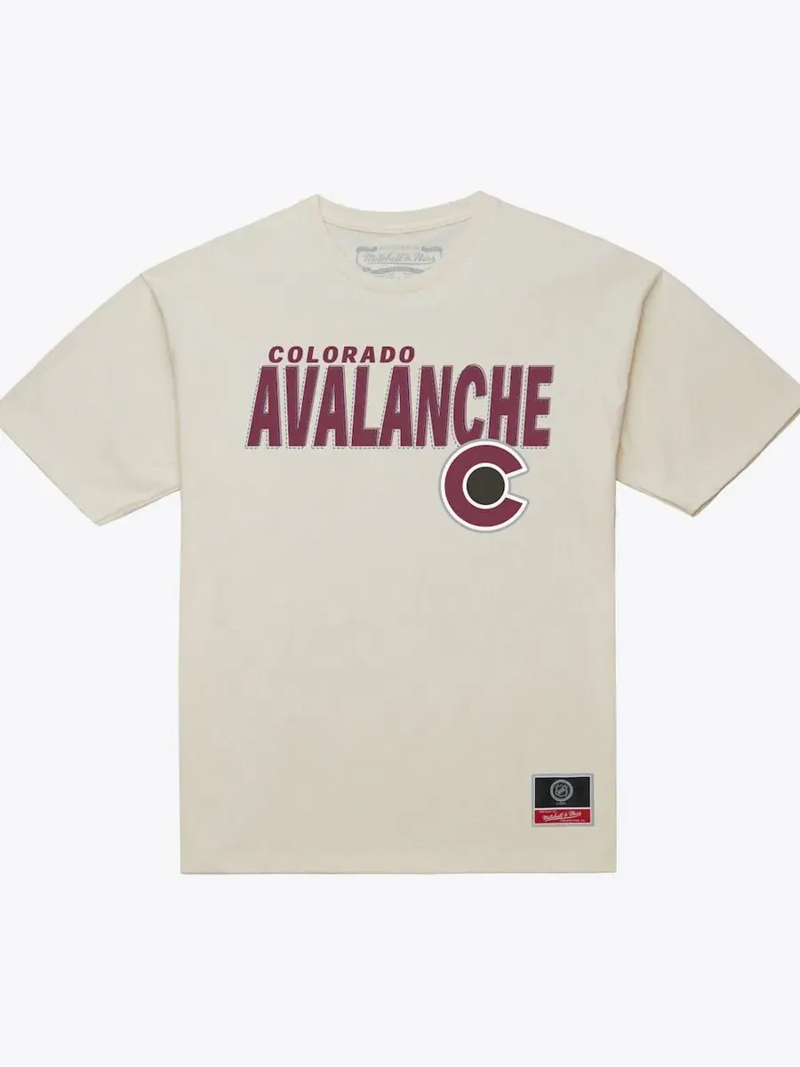 Футболка с принтом Colorado Avalanche Mitchell & Ness — изображение 1 из 2, бежевый