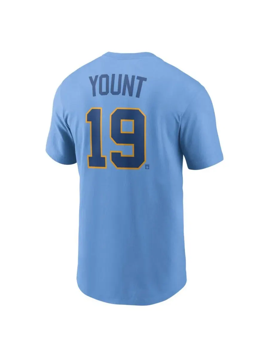 Футболка с коротким рукавом Robin Yount Powder Blue Cooperstown Collection Nike — изображение 3 из 3, синий