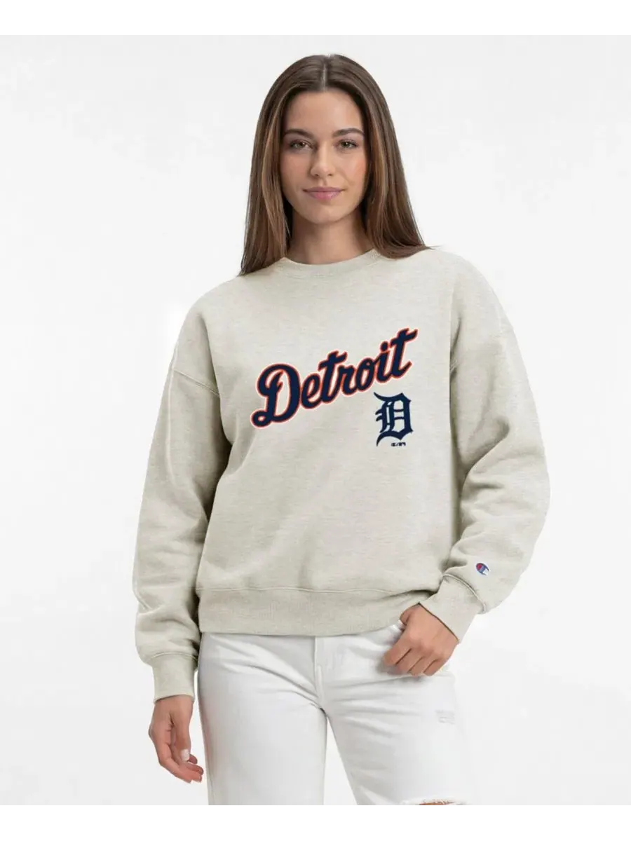 Свитшот женский свободного кроя с опущенным плечом Detroit Tigers All-Star Champion — изображение 1 из 5, овсяный