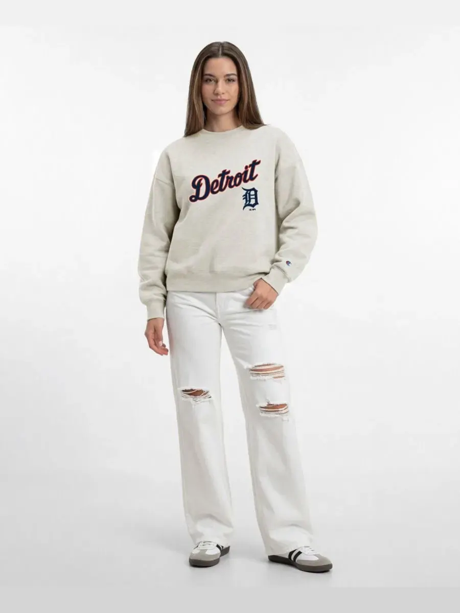 Свитшот женский свободного кроя с опущенным плечом Detroit Tigers All-Star Champion — изображение 3 из 5, овсяный