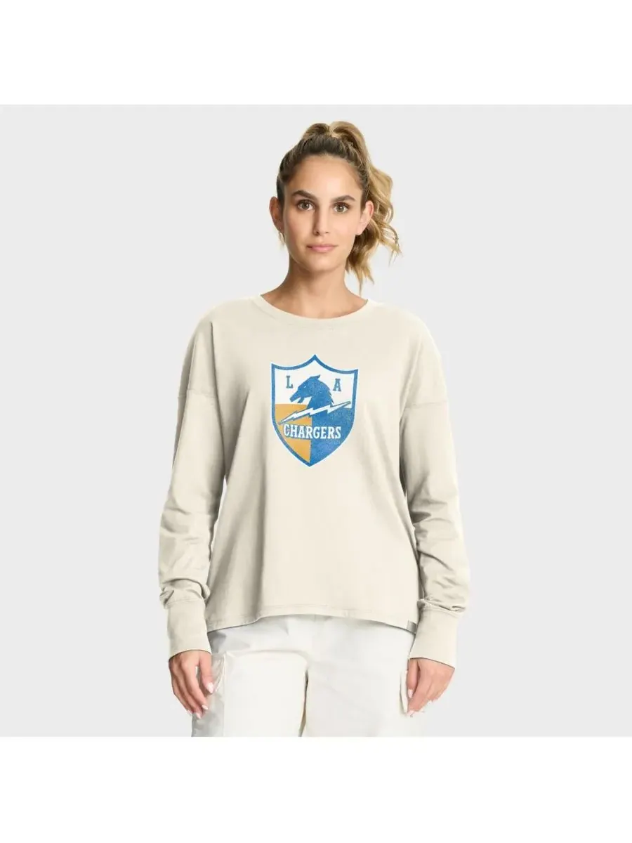 Fanatics Женская кремовая футболка с длинным рукавом Los Angeles Chargers Dove Legacy — изображение 1 из 5, бежевый