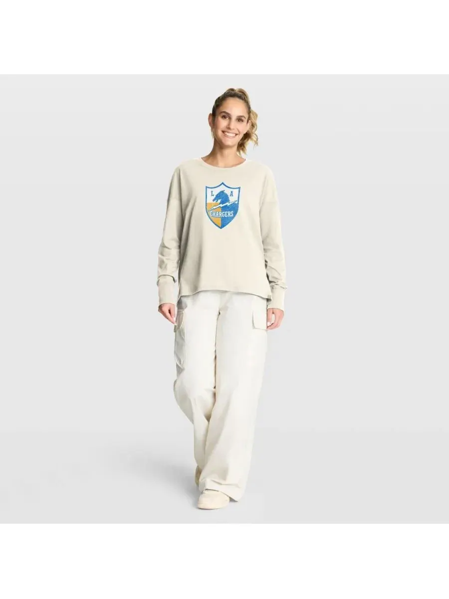 Fanatics Женская кремовая футболка с длинным рукавом Los Angeles Chargers Dove Legacy — изображение 3 из 5, бежевый