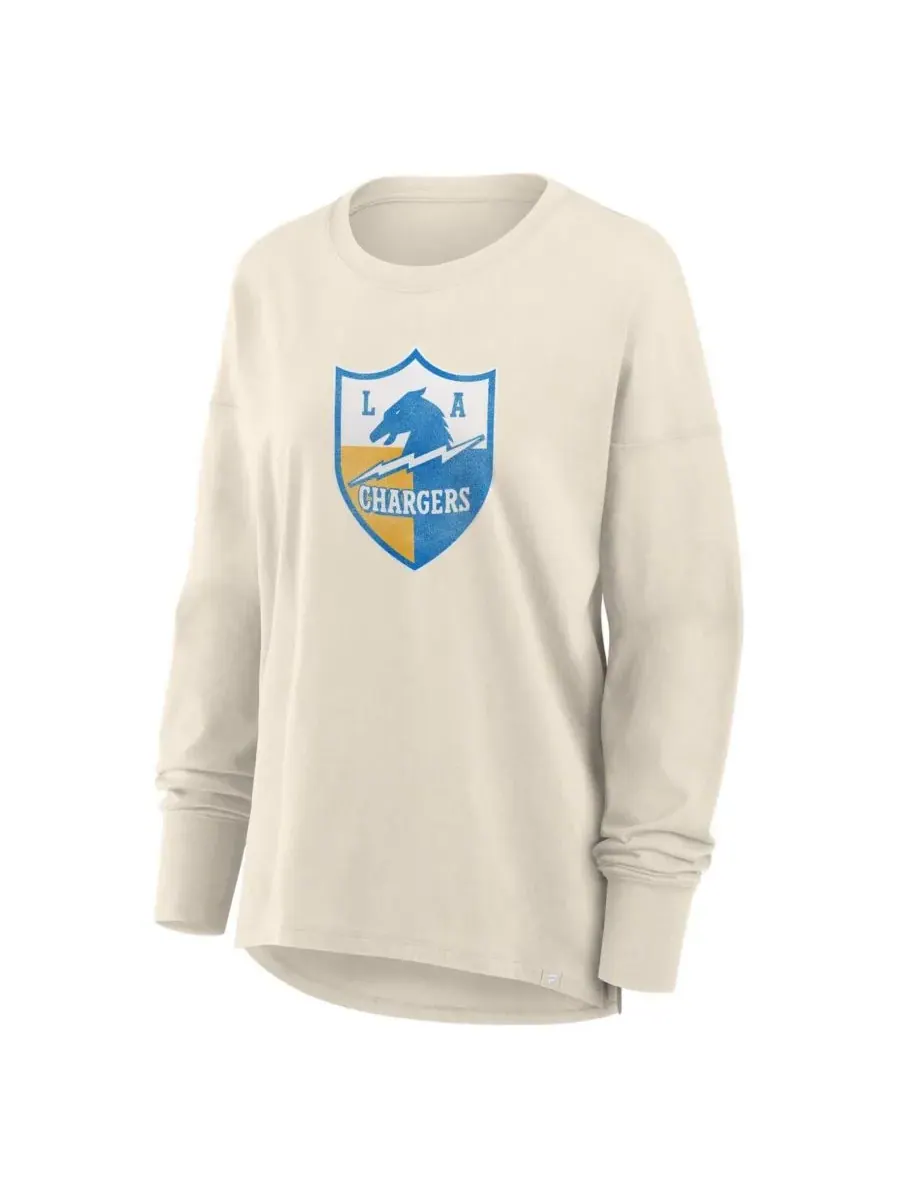 Fanatics Женская кремовая футболка с длинным рукавом Los Angeles Chargers Dove Legacy — изображение 4 из 5, бежевый