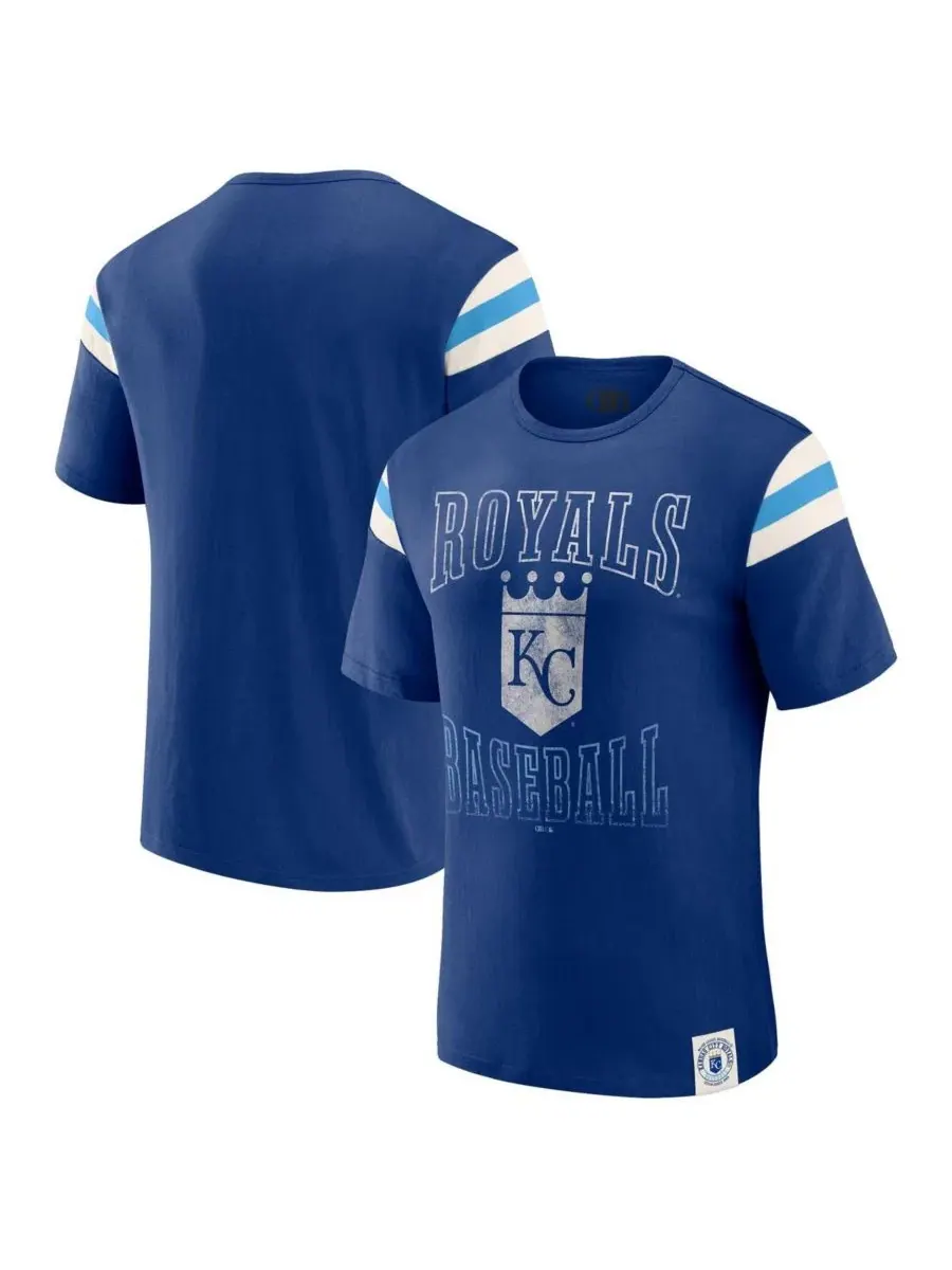 Футболка с принтом Distressed Sleeve Stripe, Darius Rucker Collection by Fanatics — изображение 1 из 4, королевский