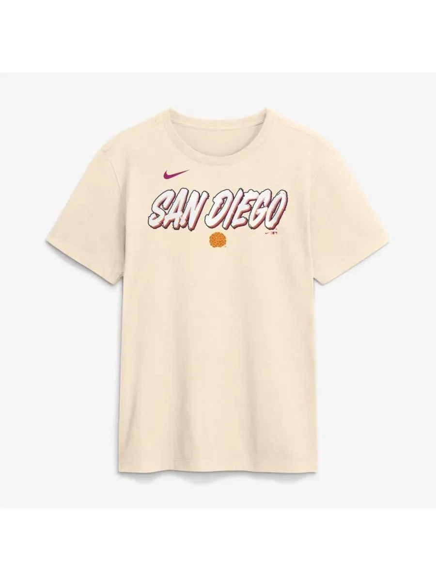 Футболка с коротким рукавом San Diego Padres City Connect Wordmark Nike — изображение 1 из 2, бежевый