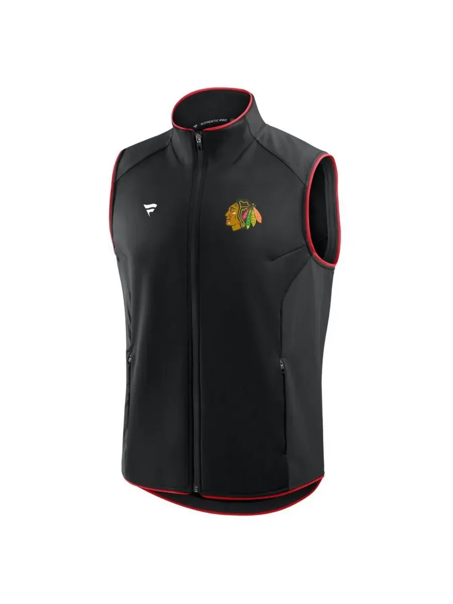 Fanatics Мужской черный жилет на молнии с символикой Chicago Blackhawks Authentic Pro Rink — изображение 2 из 3