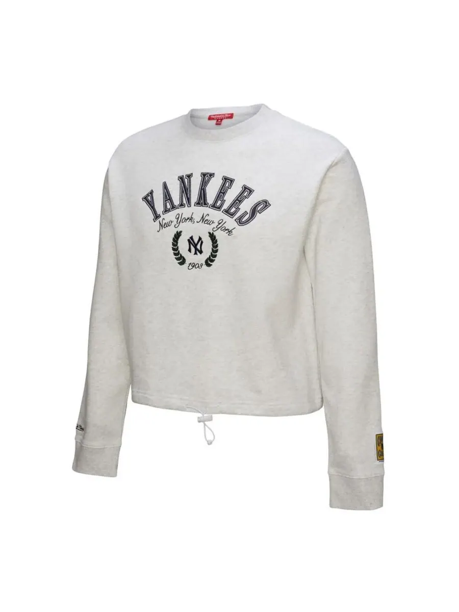 Mitchell & Ness Женская укороченная толстовка с застежкой-пуговицей New York Yankees серого — изображение 5 из 5, серый