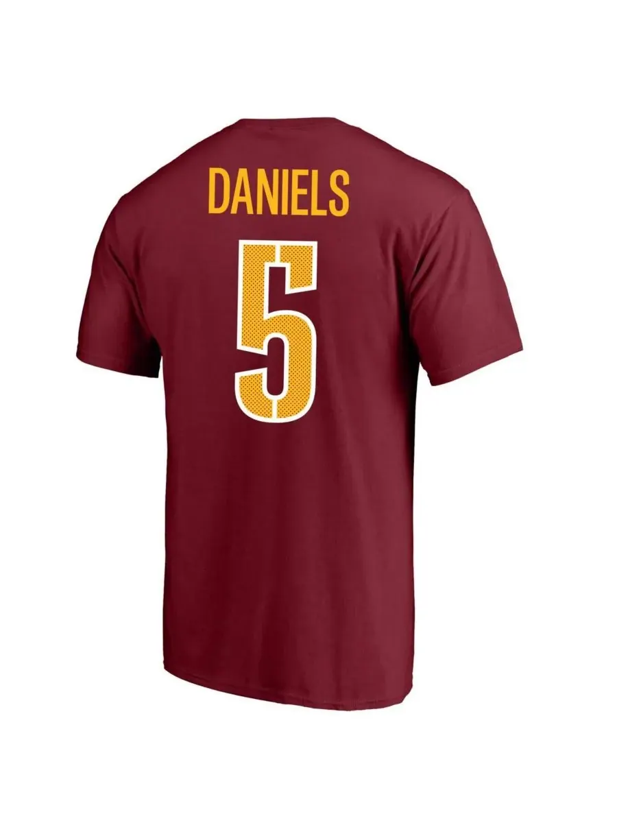Мужская футболка Jayden Daniels Burgundy Washington Commanders Big Tall Player Name Number Fanatics — изображение 2 из 3