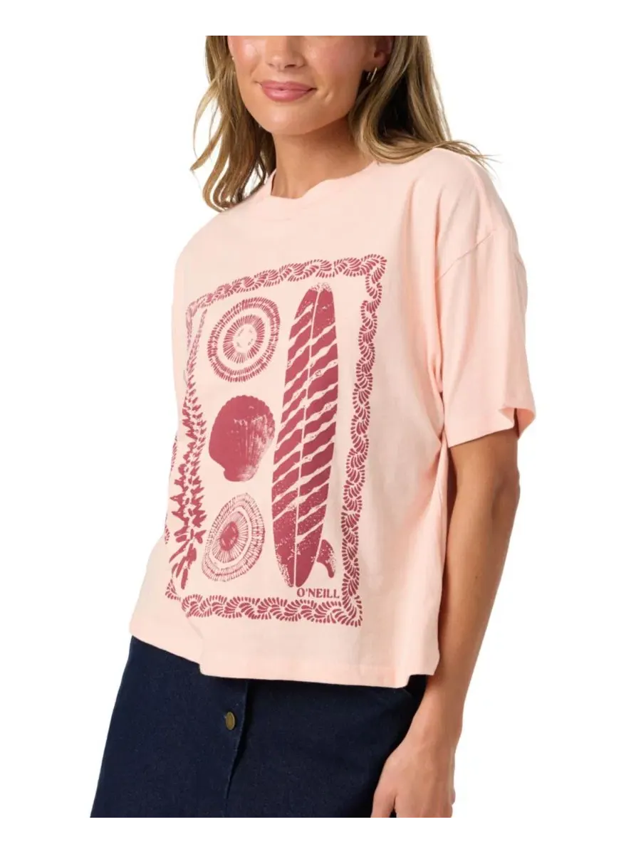 Футболка с коротким рукавом, с принтом, Calico Easy Graphic O'Neill, Peach Light — изображение 4 из 7