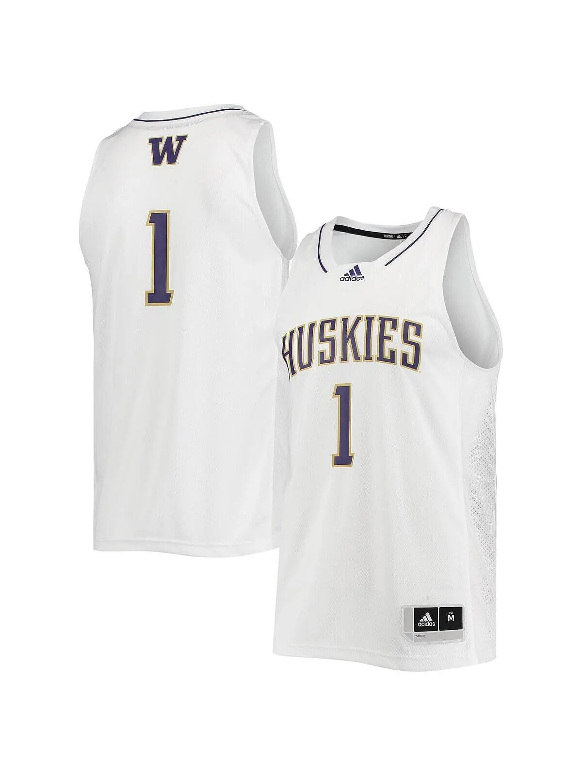 Мужская баскетбольная майка 1 white washington huskies swingman adidas