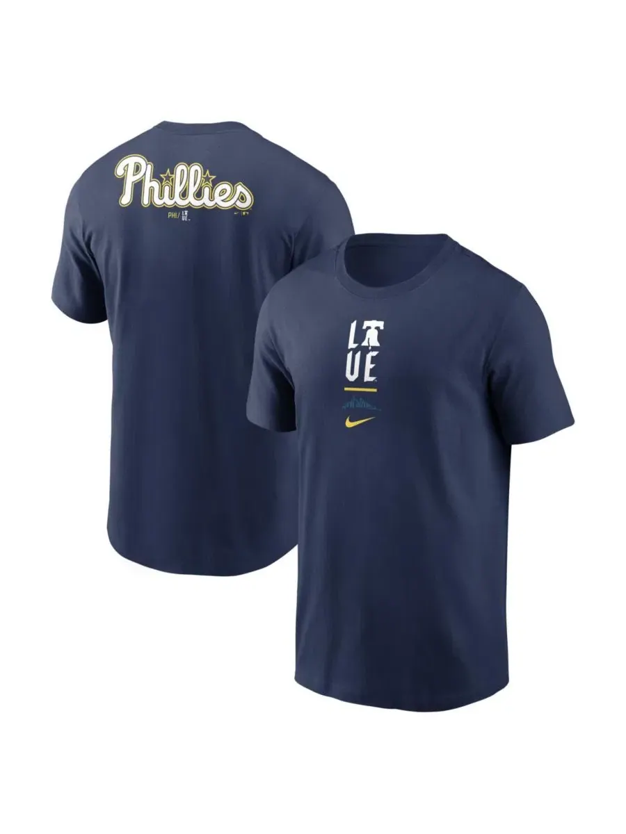 Мужская темно-синяя футболка Philadelphia Phillies City Connect 2-Hit Nike — изображение 1 из 3, темно-синий