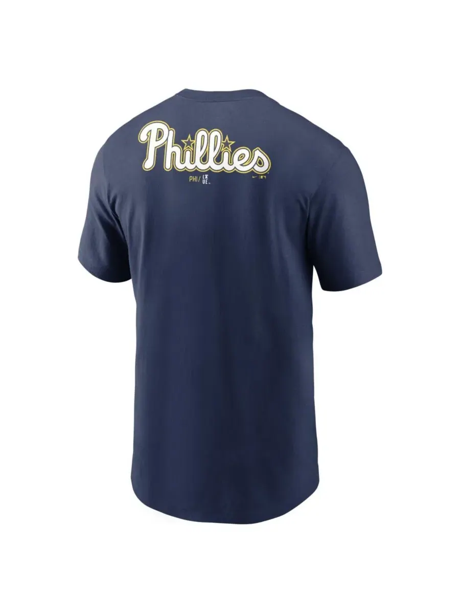 Мужская темно-синяя футболка Philadelphia Phillies City Connect 2-Hit Nike — изображение 3 из 3, темно-синий