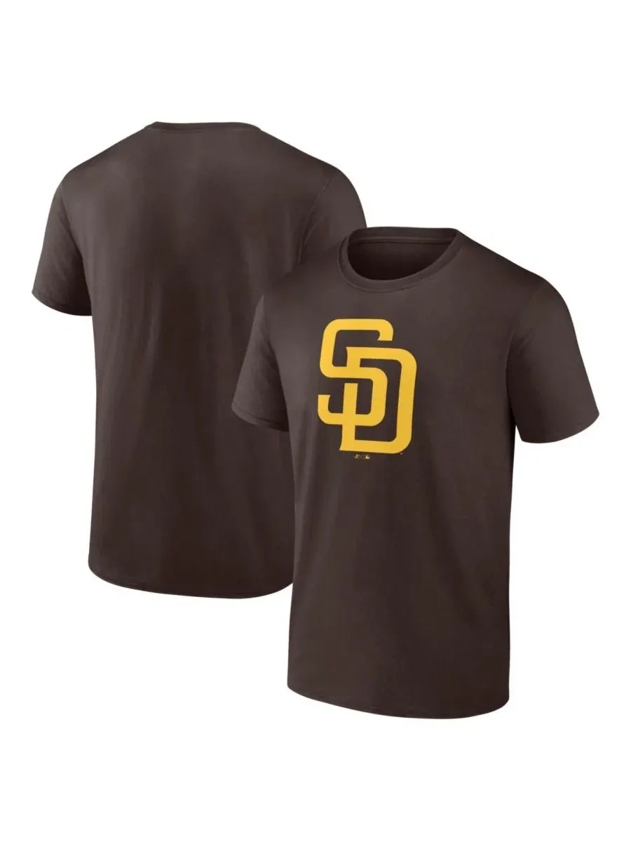 Мужская коричневая футболка с логотипом San Diego Padres Logo Athletic — изображение 1 из 3, коричневый