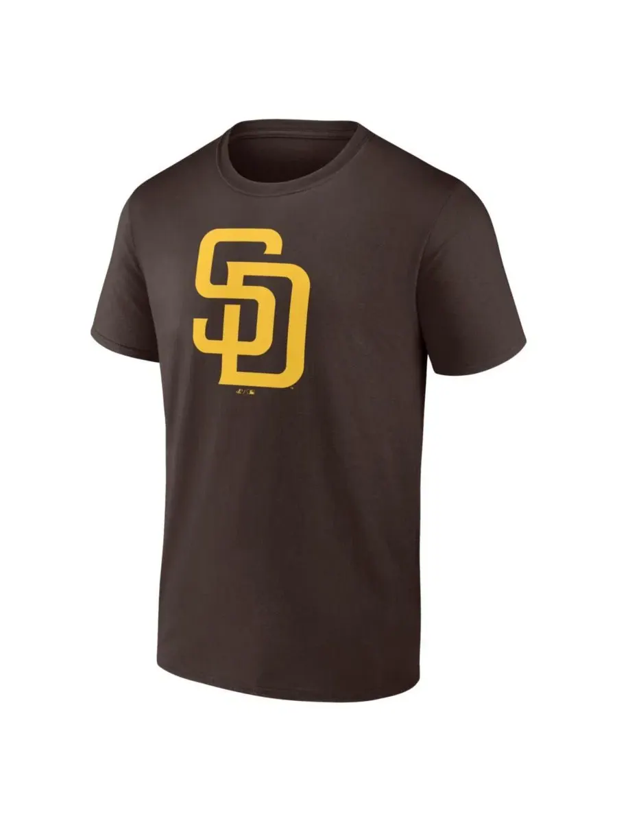 Мужская коричневая футболка с логотипом San Diego Padres Logo Athletic — изображение 2 из 3, коричневый