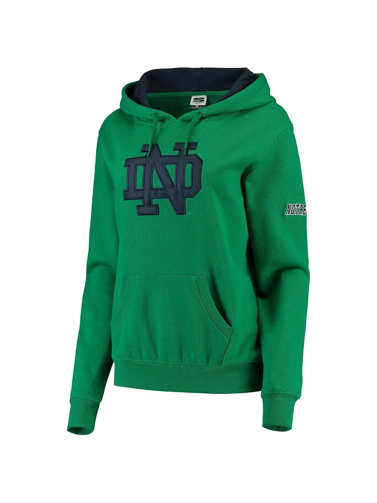 Женский пуловер с капюшоном и большим логотипом Kelly Green Notre Dame Fighting Irish Stadium — изображение 2 из 2, зеленый