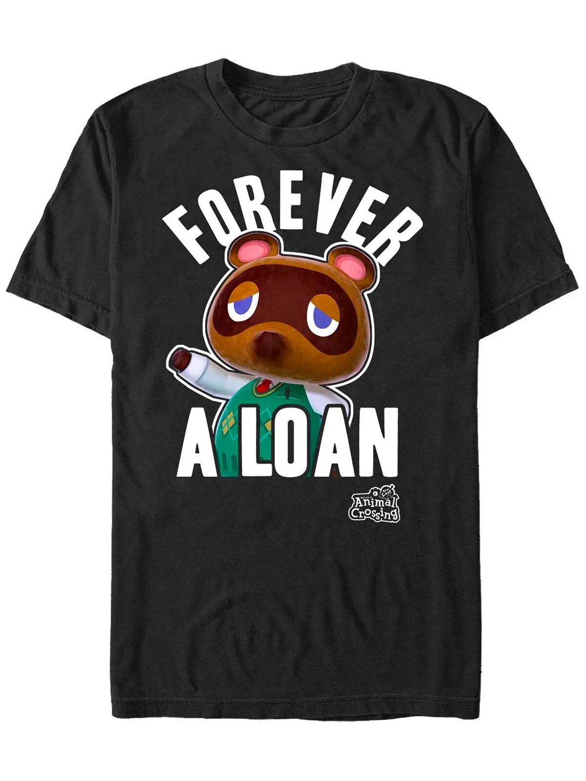 Мужская футболка с коротким рукавом nintendo animal crossing tom nook forever a loan Fifth Sun — изображение 1 из 1, черный