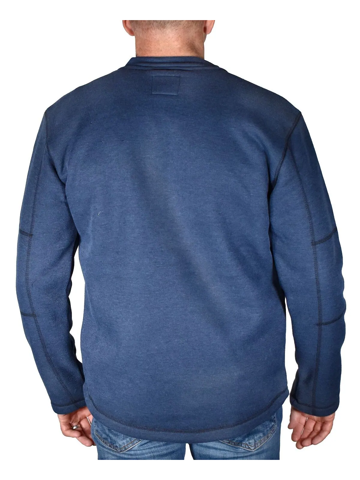 Мужская футболка henley с флисовой подкладкой в ​​рубчик Vintage 1946 — изображение 2 из 2