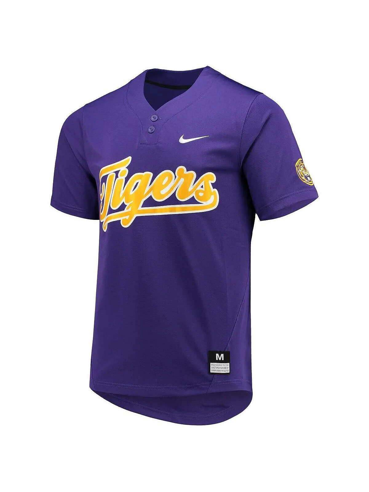Мужское и женское фиолетовое софтбольное джерси lsu tigers с двумя пуговицами Nike — изображение 3 из 3, фиолетовый
