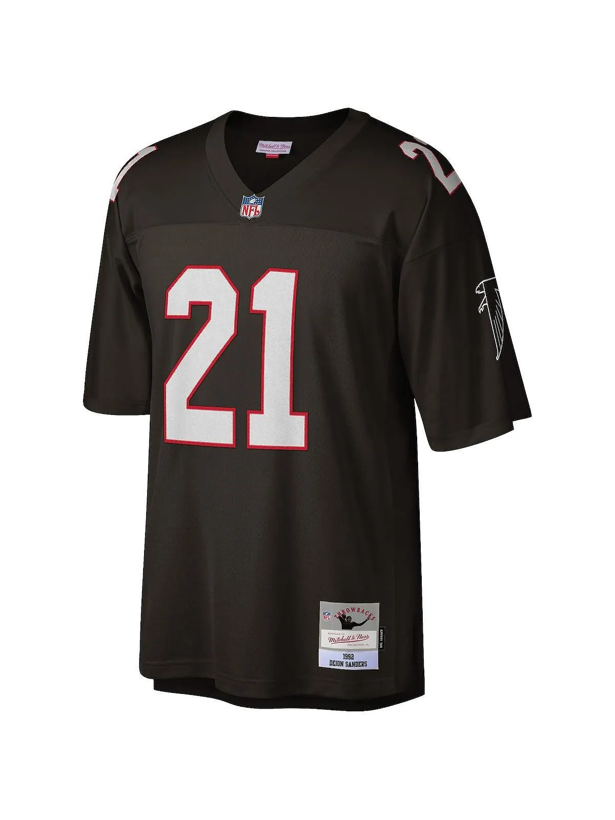 Мужская футболка deion sanders black atlanta falcons big and tall 1992 года, копия джерси для — изображение 2 из 3, черный
