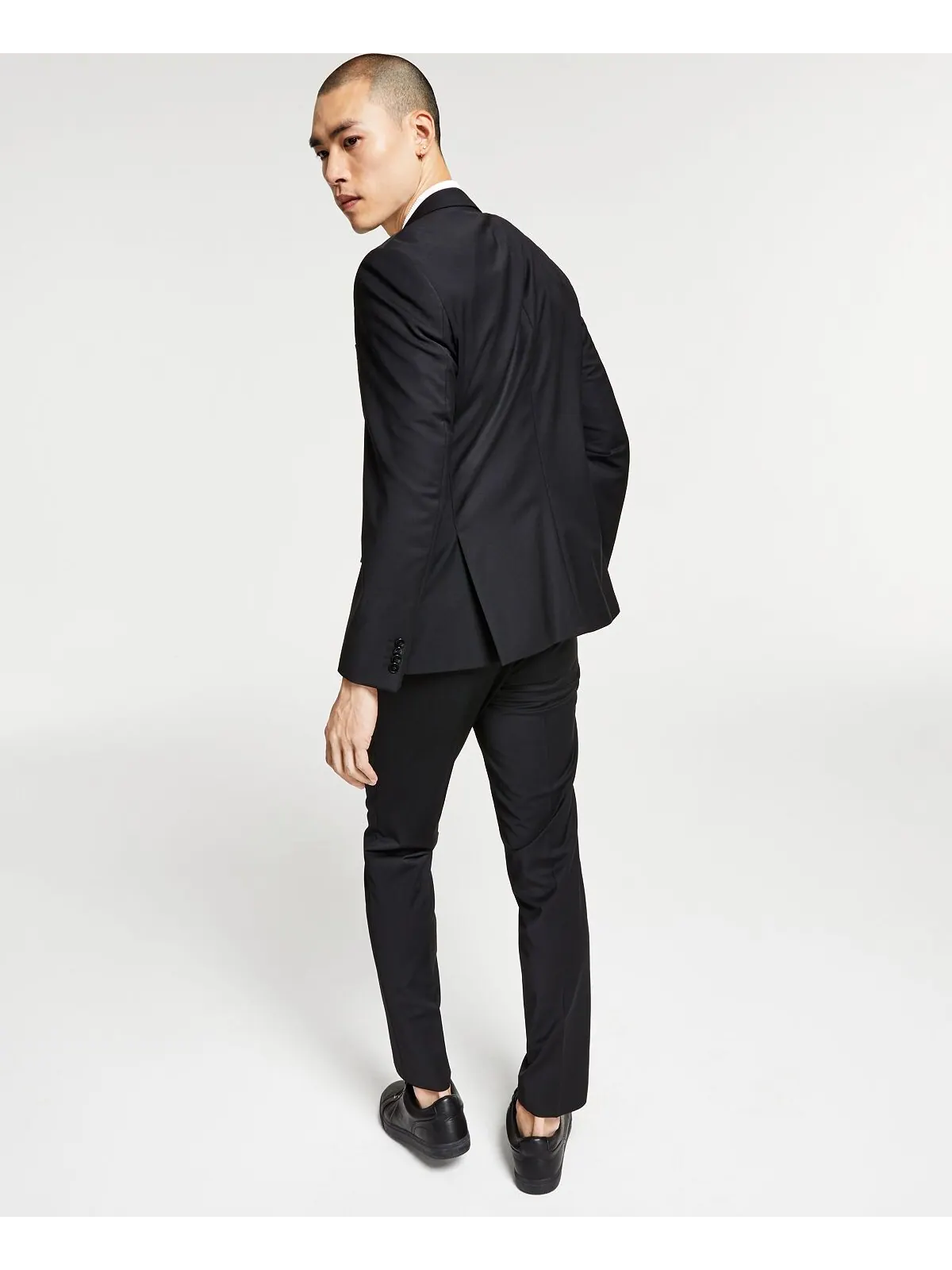 Мужской облегающий однотонный костюм Superflex Stretch, раздельный Hugo Boss — изображение 2 из 2, черный
