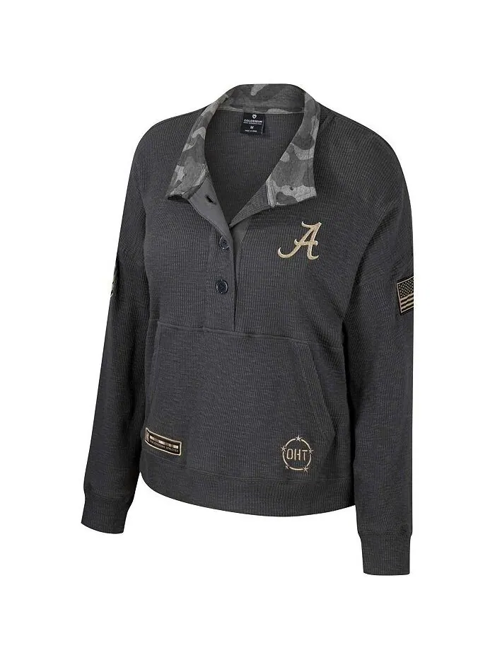 Женская термоугольная толстовка Henley цвета вереска Alabama Crimson Tide OHT в стиле милитари — изображение 2 из 3