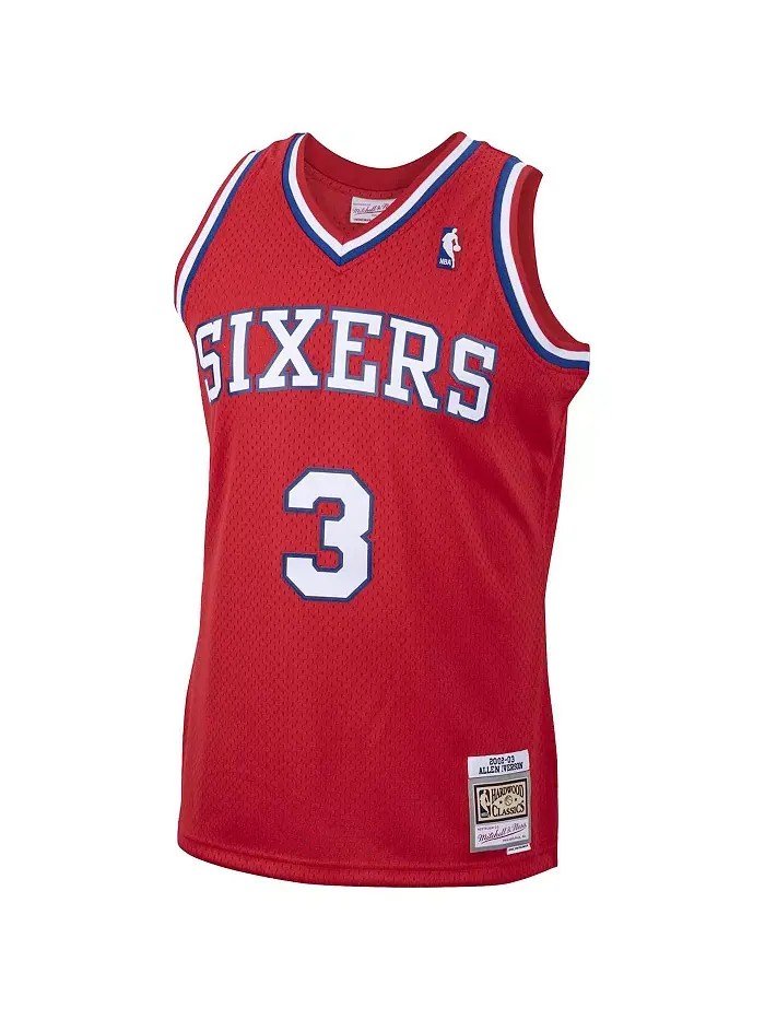 Мужская баскетбольная майка Philadelphia 76ers Allen Iverson в красном цвете из коллекции Hardwood — изображение 2 из 3