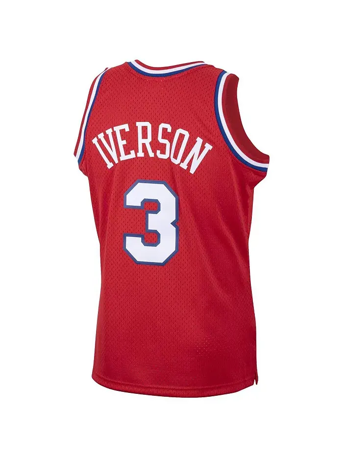 Мужская баскетбольная майка Philadelphia 76ers Allen Iverson в красном цвете из коллекции Hardwood — изображение 3 из 3