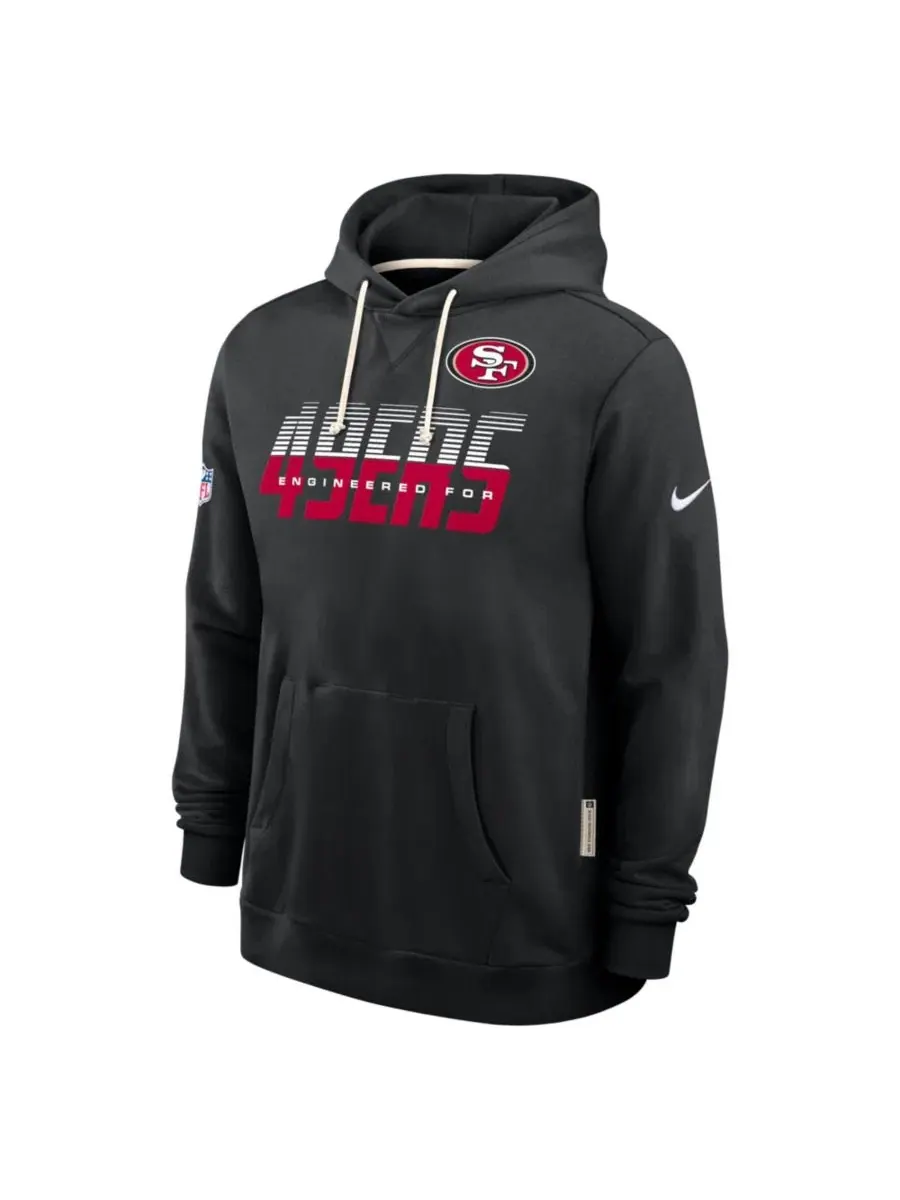 Худи с капюшоном Nike San Francisco 49ers Sideline Standard Issue Dri-FIT — изображение 2 из 3, черный