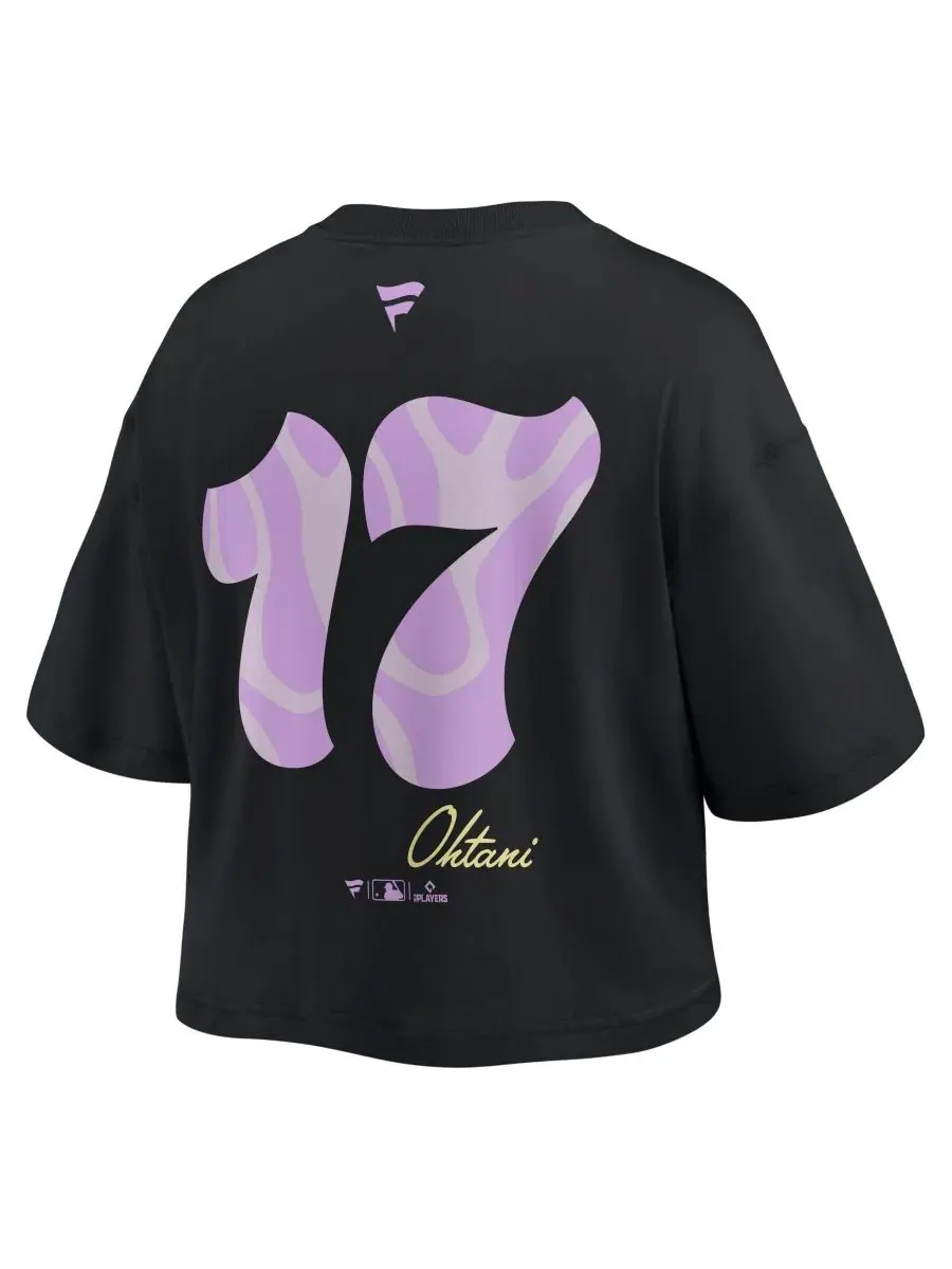 Женский укороченный топ с принтом Shohei Ohtani Los Angeles Dodgers Fanatics — изображение 3 из 3, черный